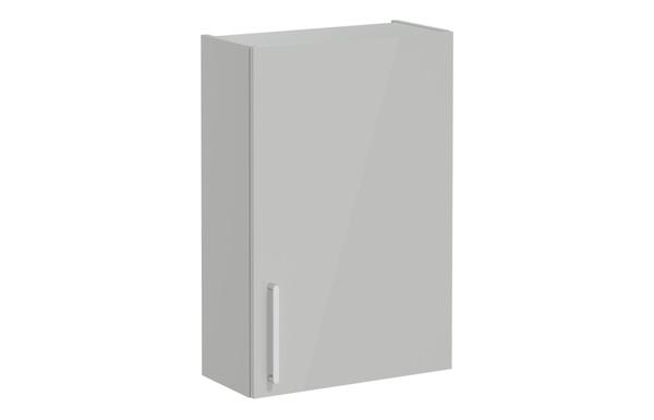VitrA Root Flat 60cm 1 Door Upper/Wall Unit (RH Hinge) - Shiny Pearl Grey